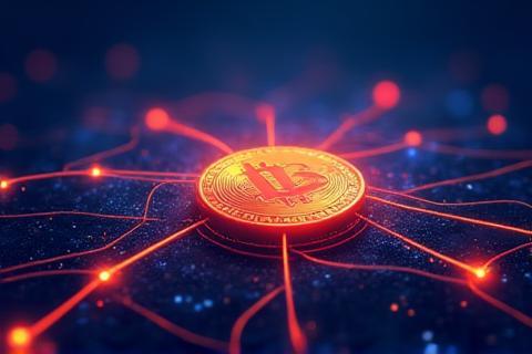 Abstract cryptocurrency coin illustration