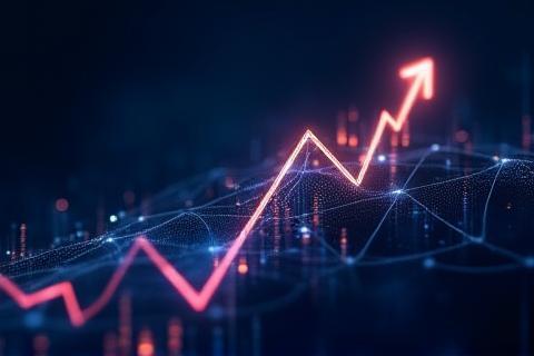 Graph representing online wealth growth